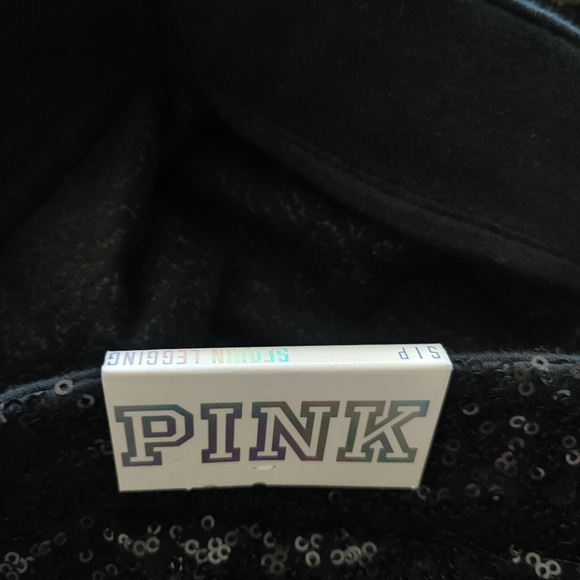 HTF NEW Victoria's Secret Pink Angel black sequin leggings pants Small S - Picture 6 of 7